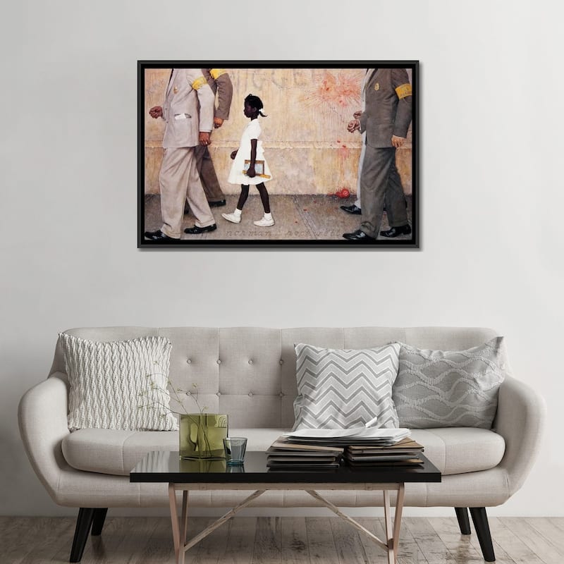 iCanvas "The Problem We All Live With (Ruby Bridges)" by Norman Rockwell Framed Canvas Print
